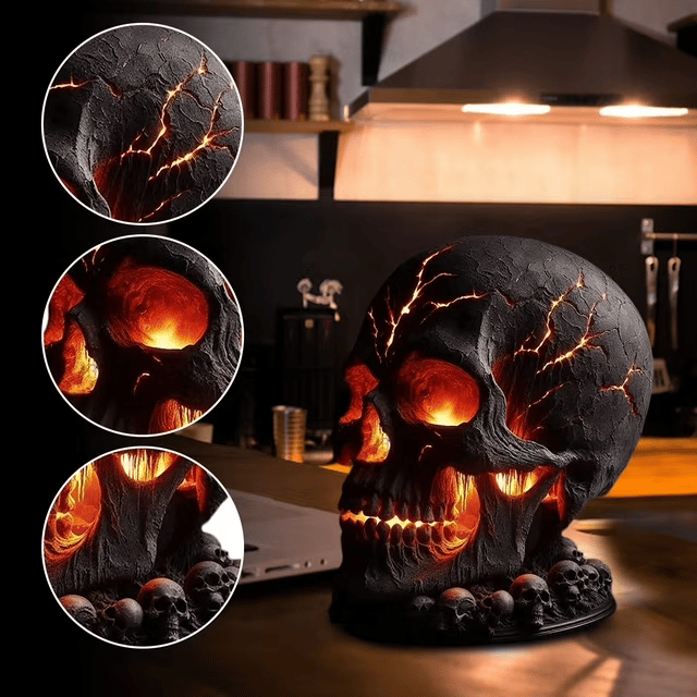 ☠️Gothic Lava Stone Skull Lamp - ⌛Limited Handmade Series