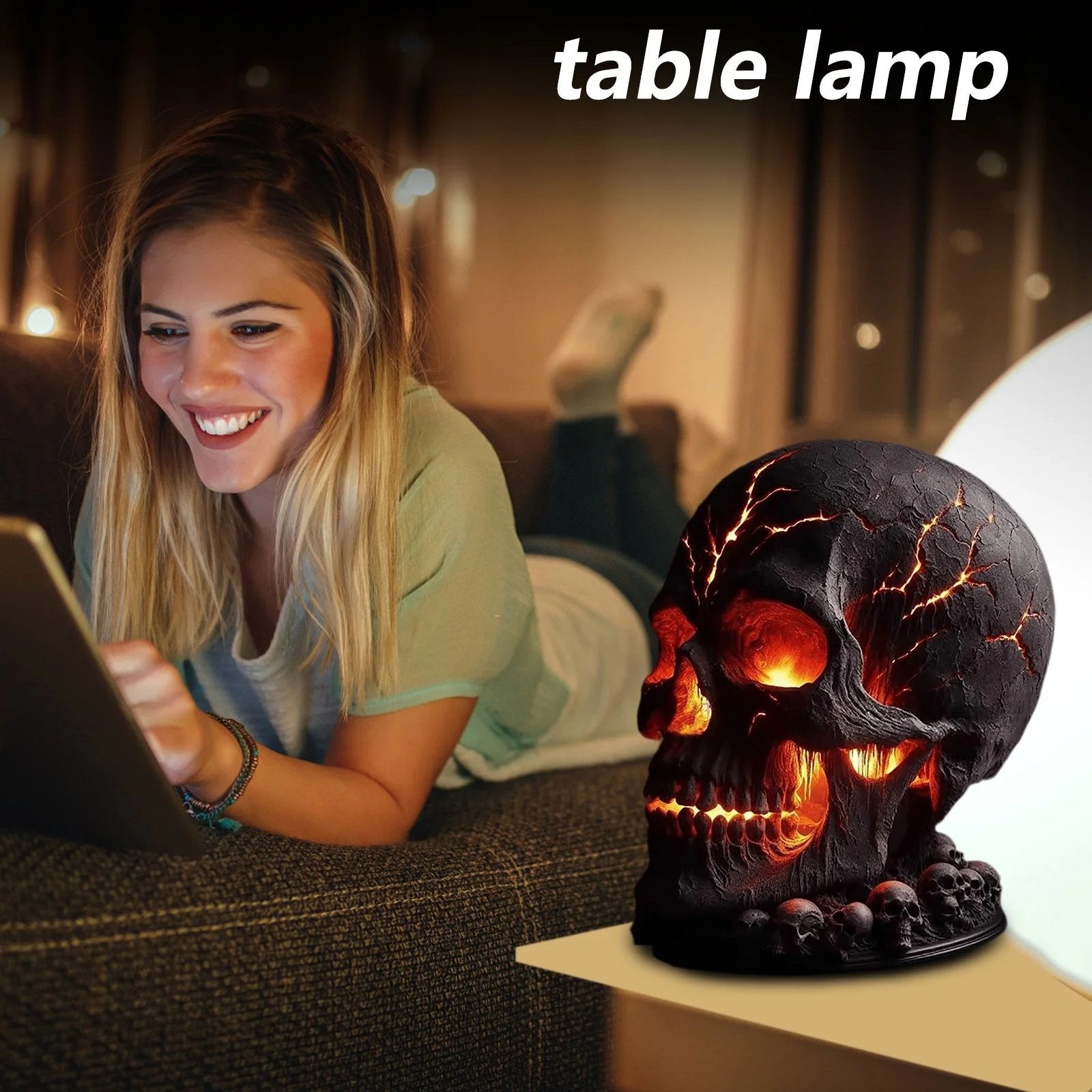 ☠️Gothic Lava Stone Skull Lamp - ⌛Limited Handmade Series