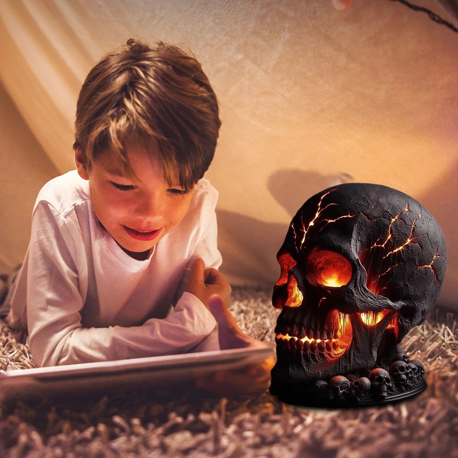 ☠️Gothic Lava Stone Skull Lamp - ⌛Limited Handmade Series