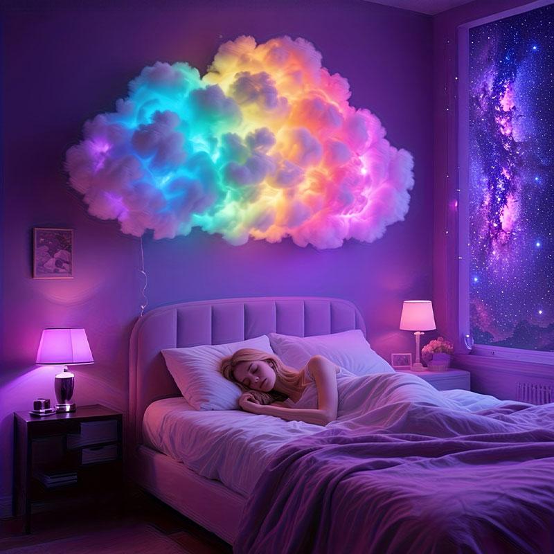 🎅Christmas Sale🎅Cloud Shape LED Night Light, USB Powered 3D Cloud Lamp Kit, Multi-Color Atmosphere Lighting for Bedroom & Gaming Room Decor