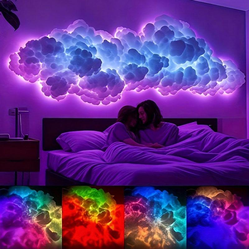 🎅Christmas Sale🎅Cloud Shape LED Night Light, USB Powered 3D Cloud Lamp Kit, Multi-Color Atmosphere Lighting for Bedroom & Gaming Room Decor