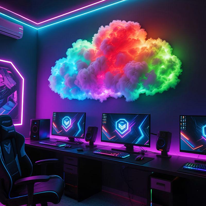 🎅Christmas Sale🎅Cloud Shape LED Night Light, USB Powered 3D Cloud Lamp Kit, Multi-Color Atmosphere Lighting for Bedroom & Gaming Room Decor