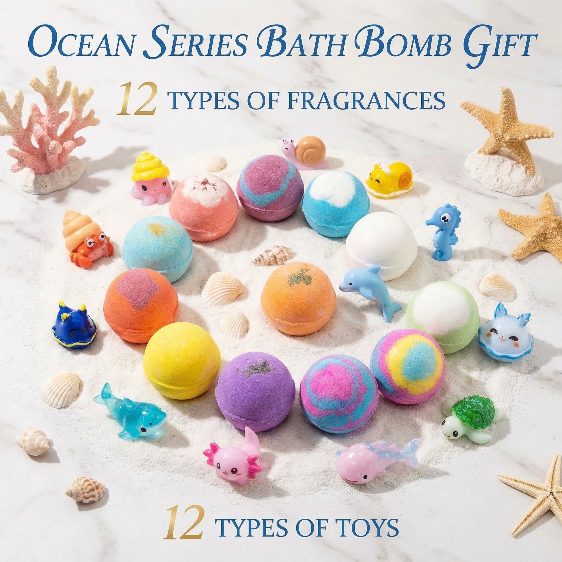 ✨Kids Bath Bombs Gentle Bubble Bath Essential Oil Fizzy Spa Balls with Surprise Toys🛁