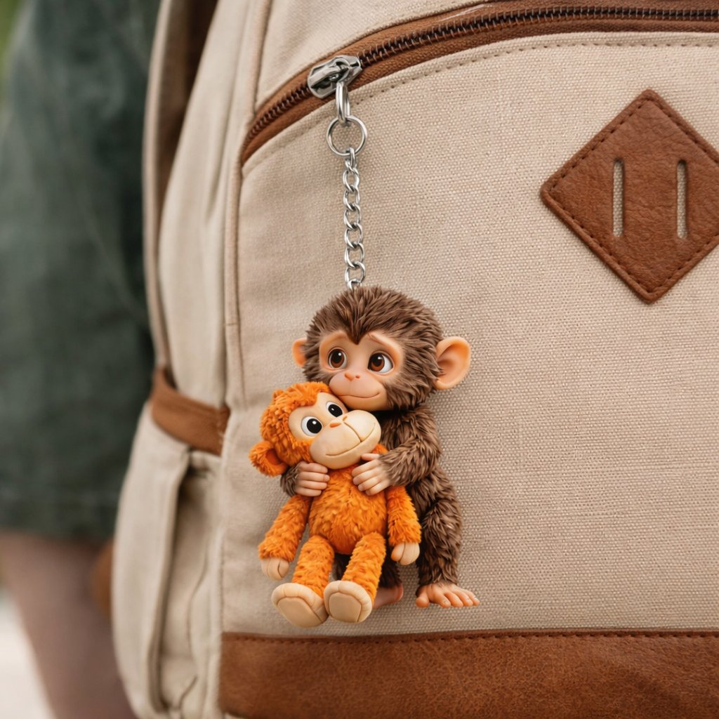 🐵 3D Viral Punch Monkey Keychain 💕🎁LAOZIK Emotional Gift for Animal Lovers, Family, Friends, Loved Ones