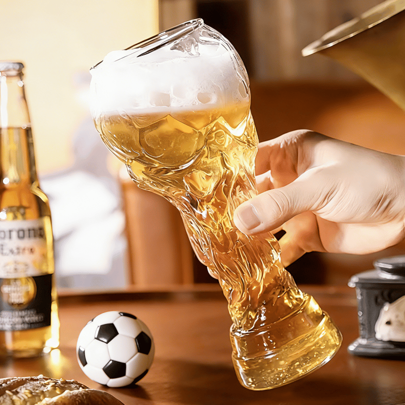 Soccer Trophy Style Beer Glass