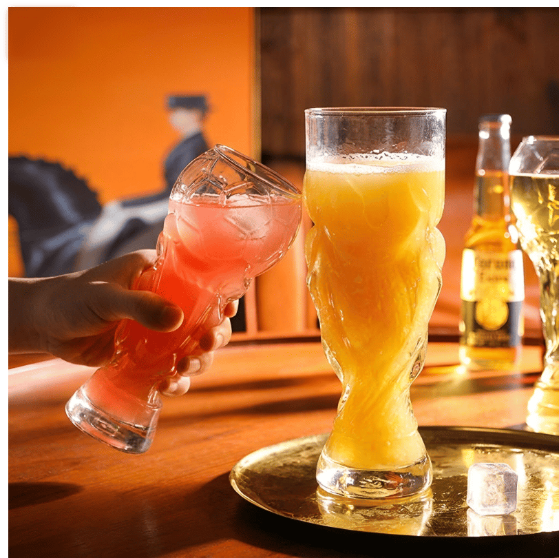 Soccer Trophy Style Beer Glass