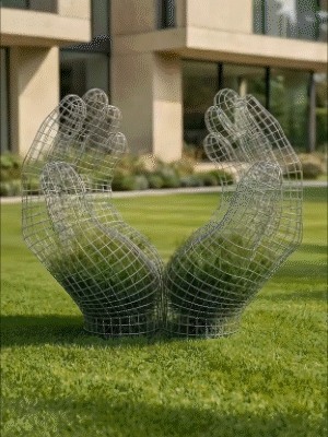 🖐️ Artistic Hand-Shaped Gardening Trellis | Precision Growth Guidance System