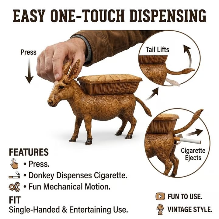 🔥Last Day 49% OFF -🐴Vintage Donkey Cigarette Dispenser