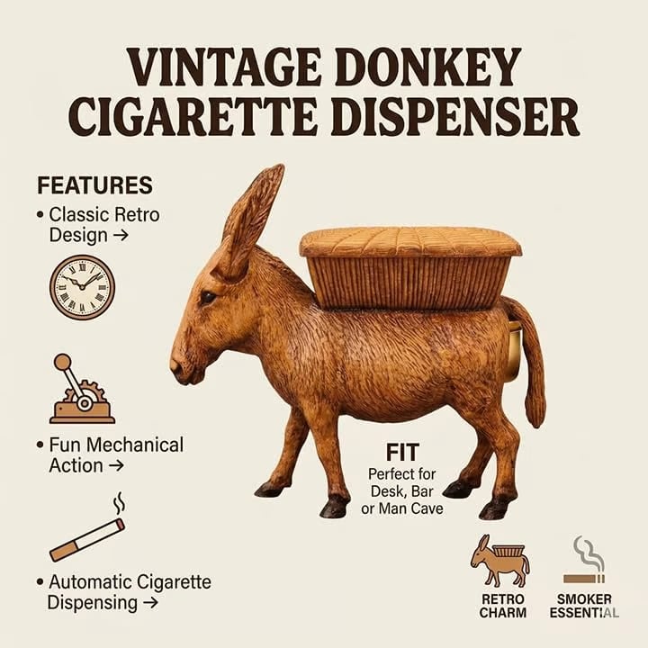 🔥Last Day 49% OFF -🐴Vintage Donkey Cigarette Dispenser