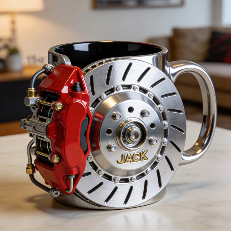 Personalized Car Brake Disc-Themed Mug