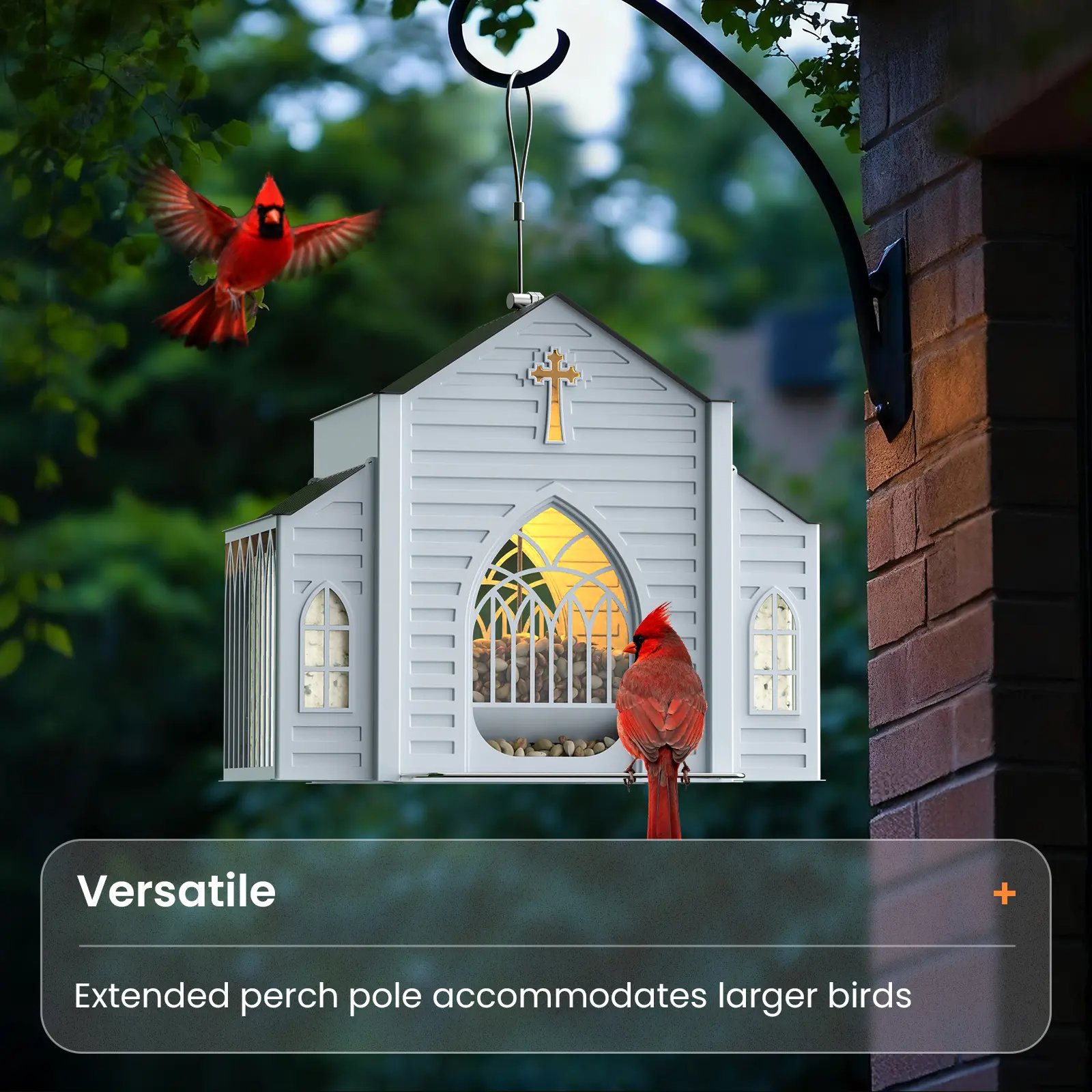 🔥Limited-time discount of 49%🔥Church-Shaped Metal Bird Feeder — With Solar Light🐦