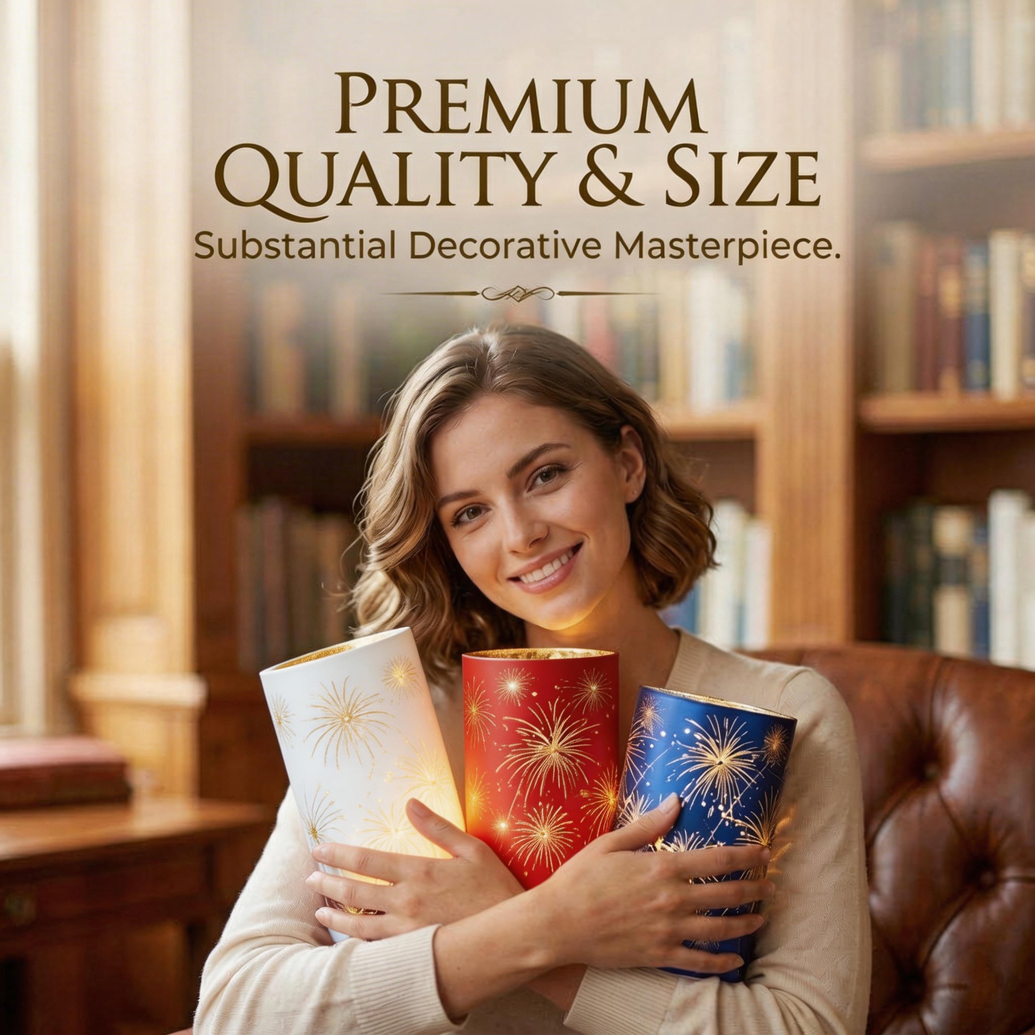 Celebration Firework Lanterns – Premium Patriotic Red, White & Blue Trio