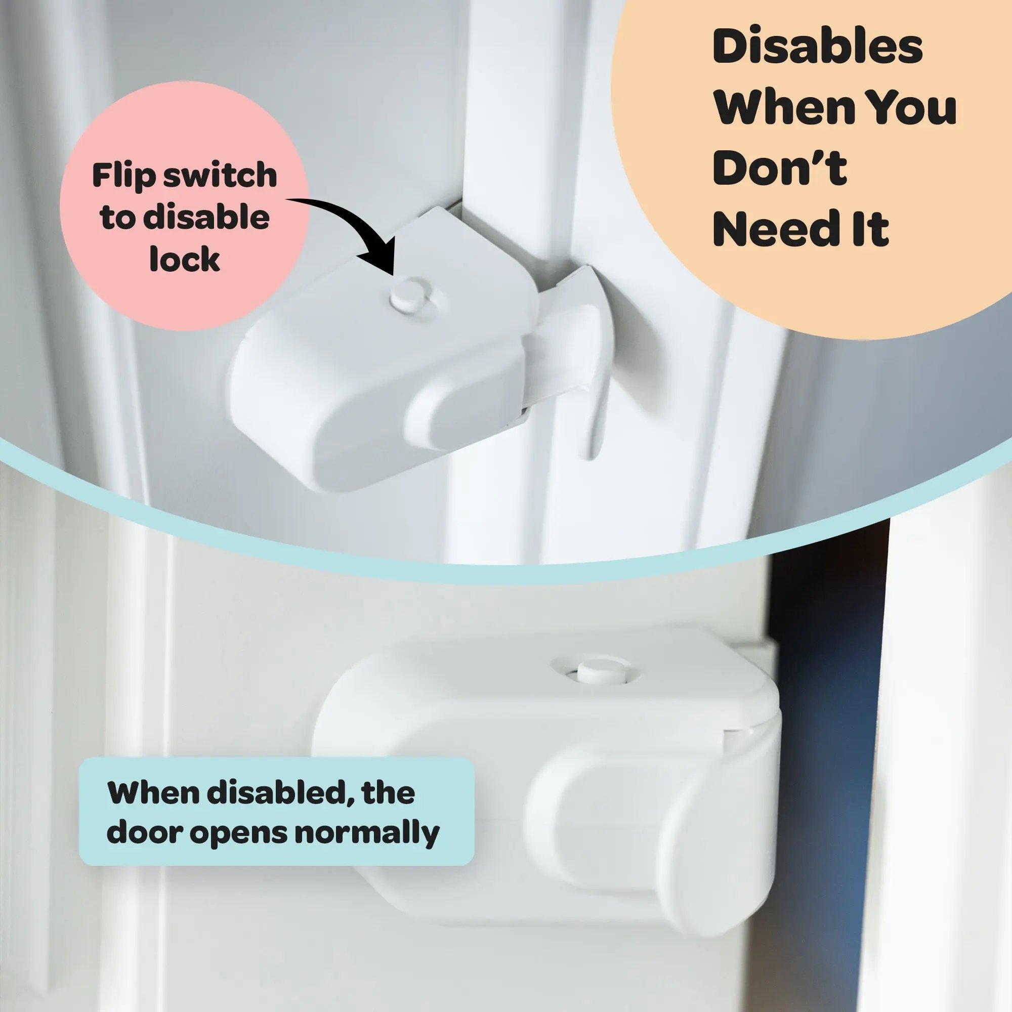 The Snap-On Door Lock Kids Can't Reach or Defeat - No Tools or Adhesives Required