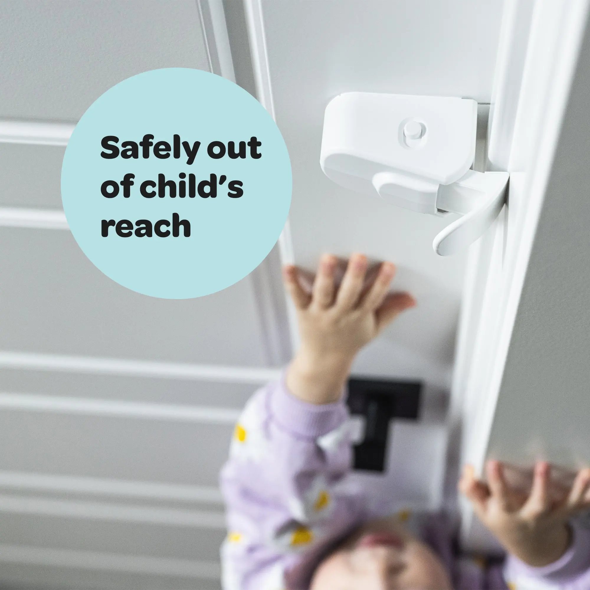 The Snap-On Door Lock Kids Can't Reach or Defeat - No Tools or Adhesives Required