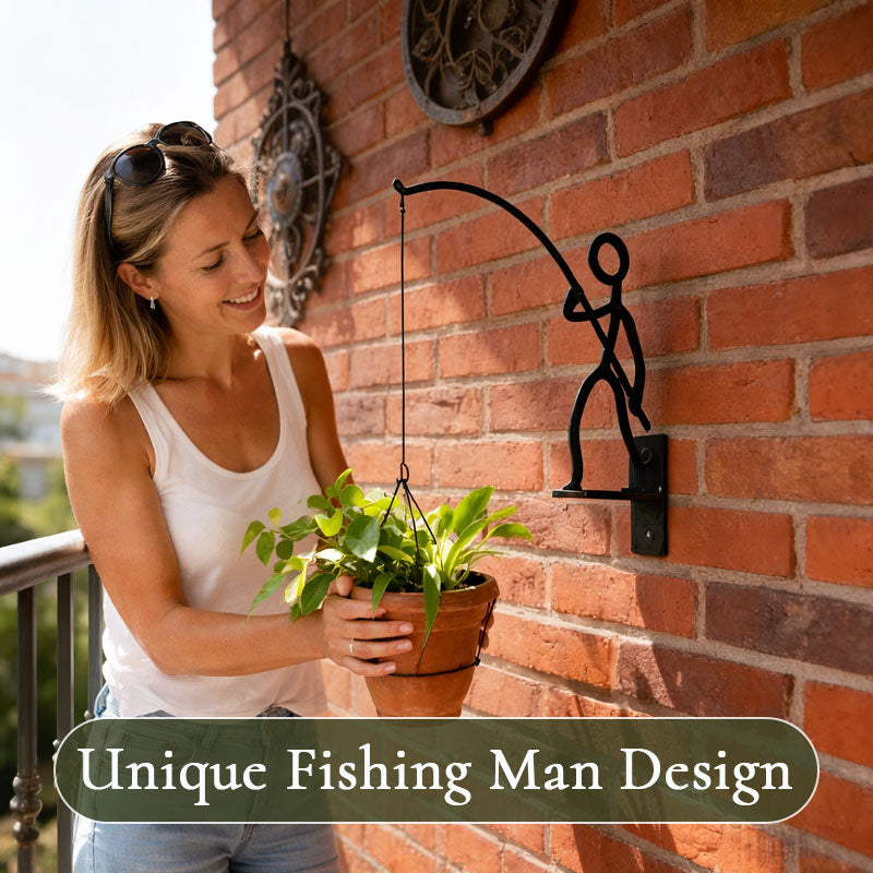 Fishing Man Hanging Plant Hoo