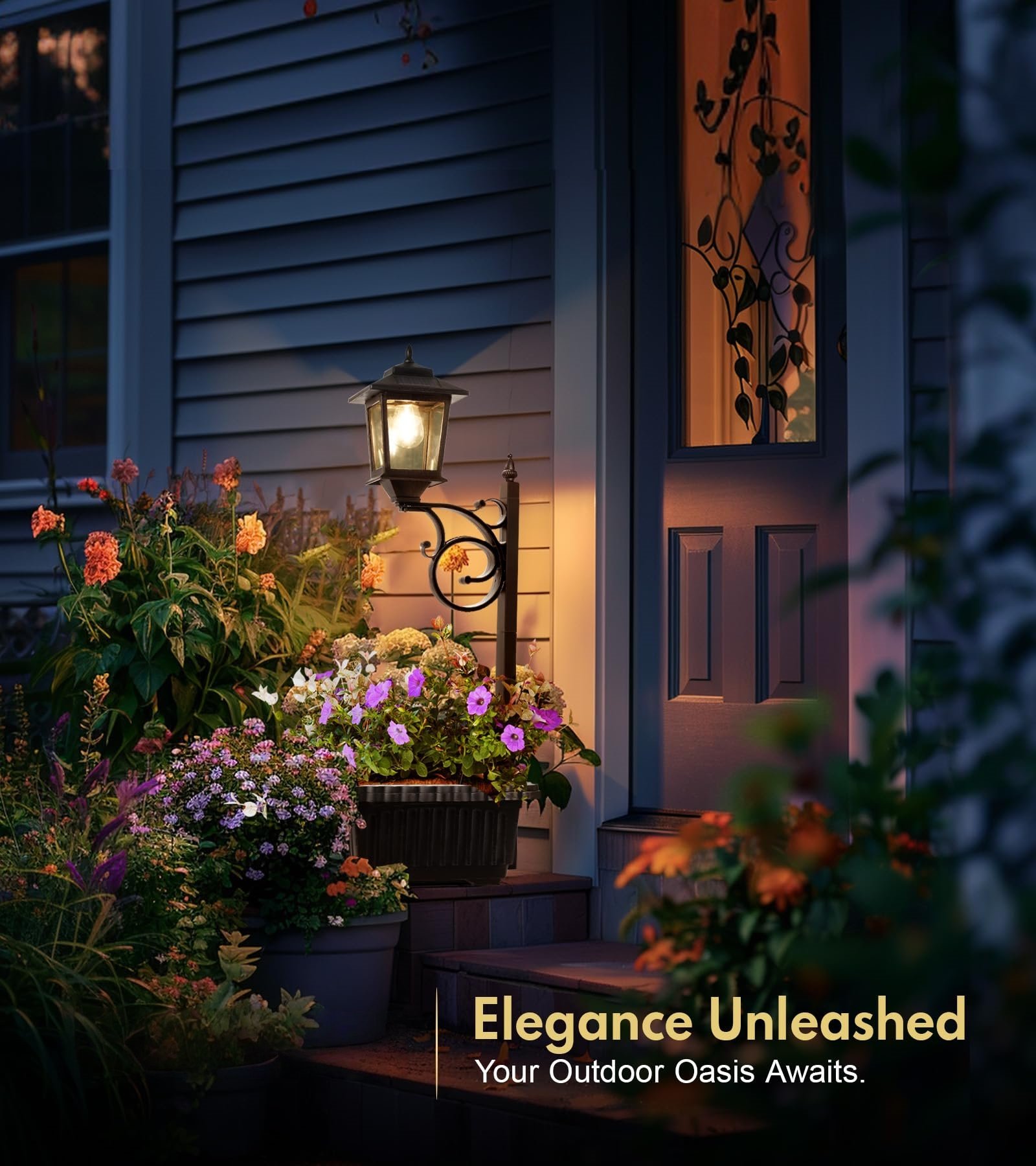 Solar Lamp Post with Planter