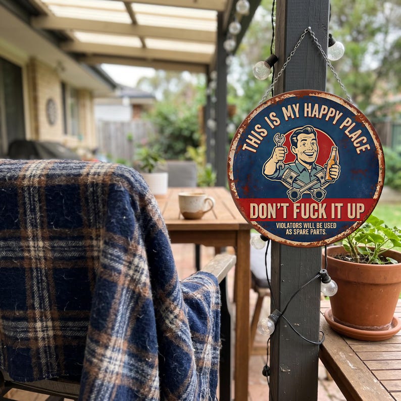 🔩🔧This Is My Happy Place Metal Tin Sign