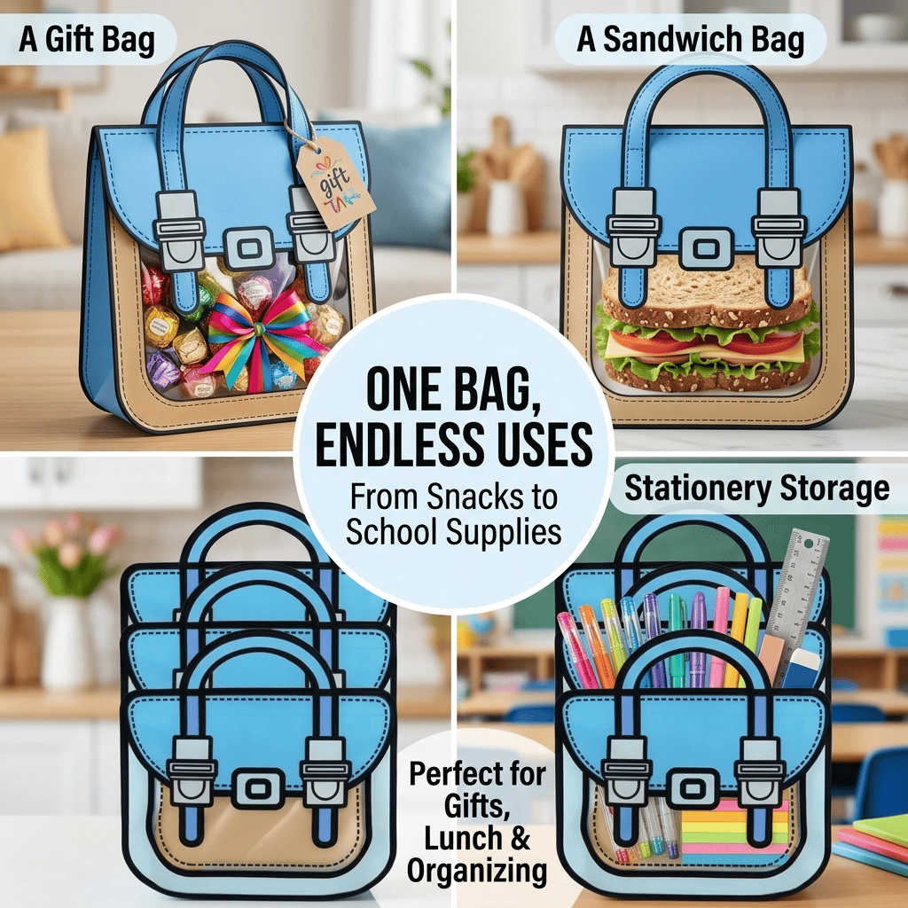 🎒 20-Pack Reusable Backpack Goody Bags | Smell-Proof Stand-Up Treat Pouches : Multi-Color Snack & Stationery Organizer for Kids Parties ✨
