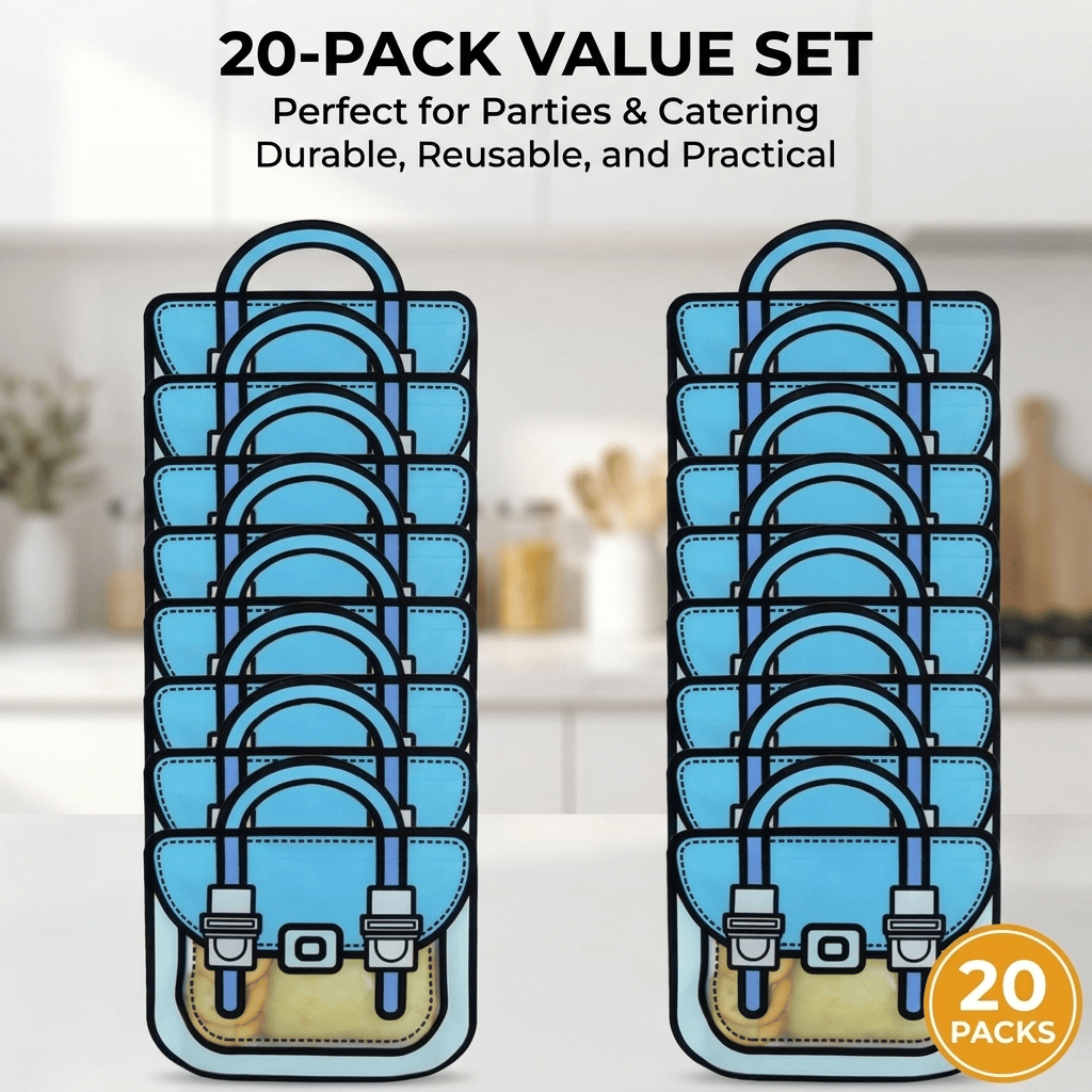🎒 20-Pack Reusable Backpack Goody Bags | Smell-Proof Stand-Up Treat Pouches : Multi-Color Snack & Stationery Organizer for Kids Parties ✨