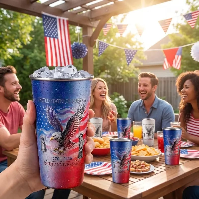 🔥LAST DAY 49% OFF -🦅 Pour Ice-Cold Beer  USA 250th Anniversary Color Changing Cup 🎉