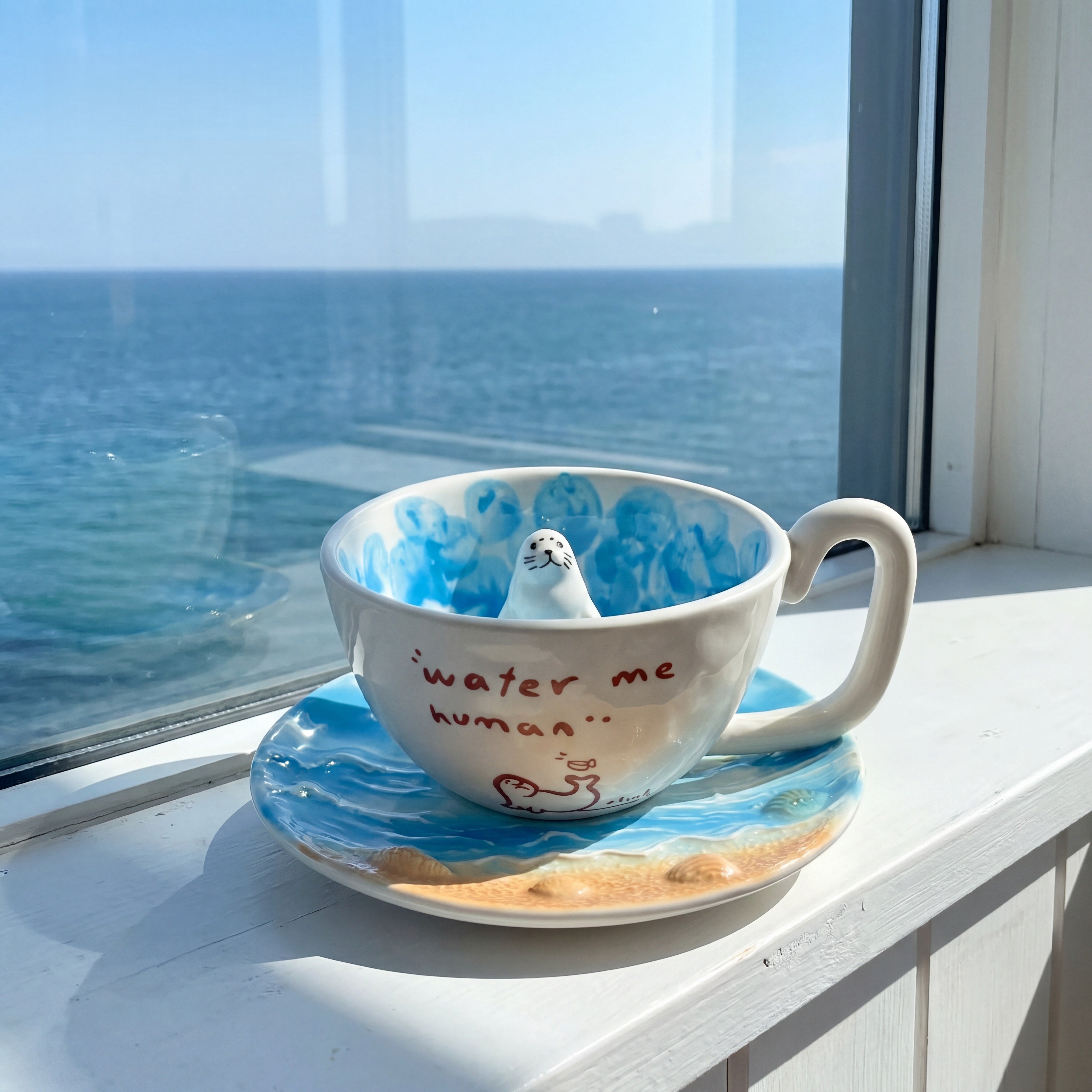 Cute Seal Ceramic Mug – Novelty Coffee Cup for Animal Lovers