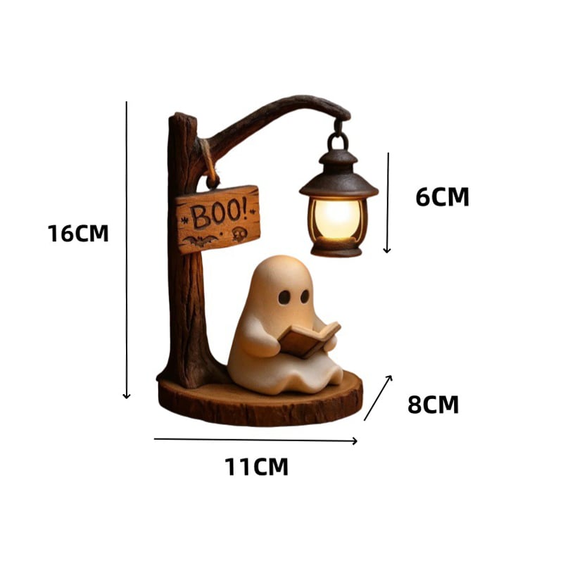 Reading Ghost LED Tree Light – Cosy Halloween Desk Decor 👻💡