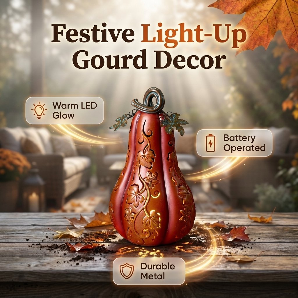 Light-Up Halloween Gourd Decoration