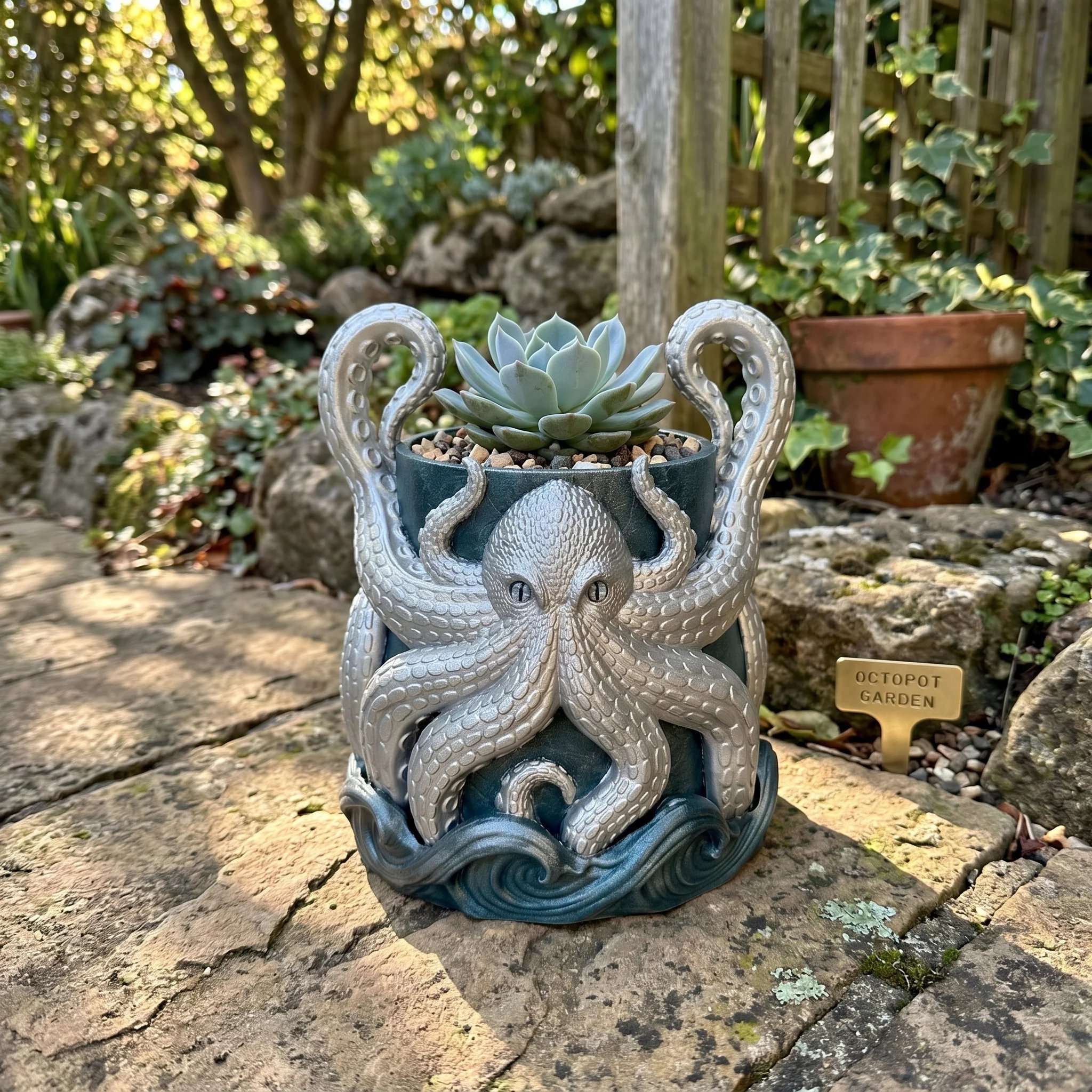 3D Printed Kraken Planter – Octopus Planter with Tray