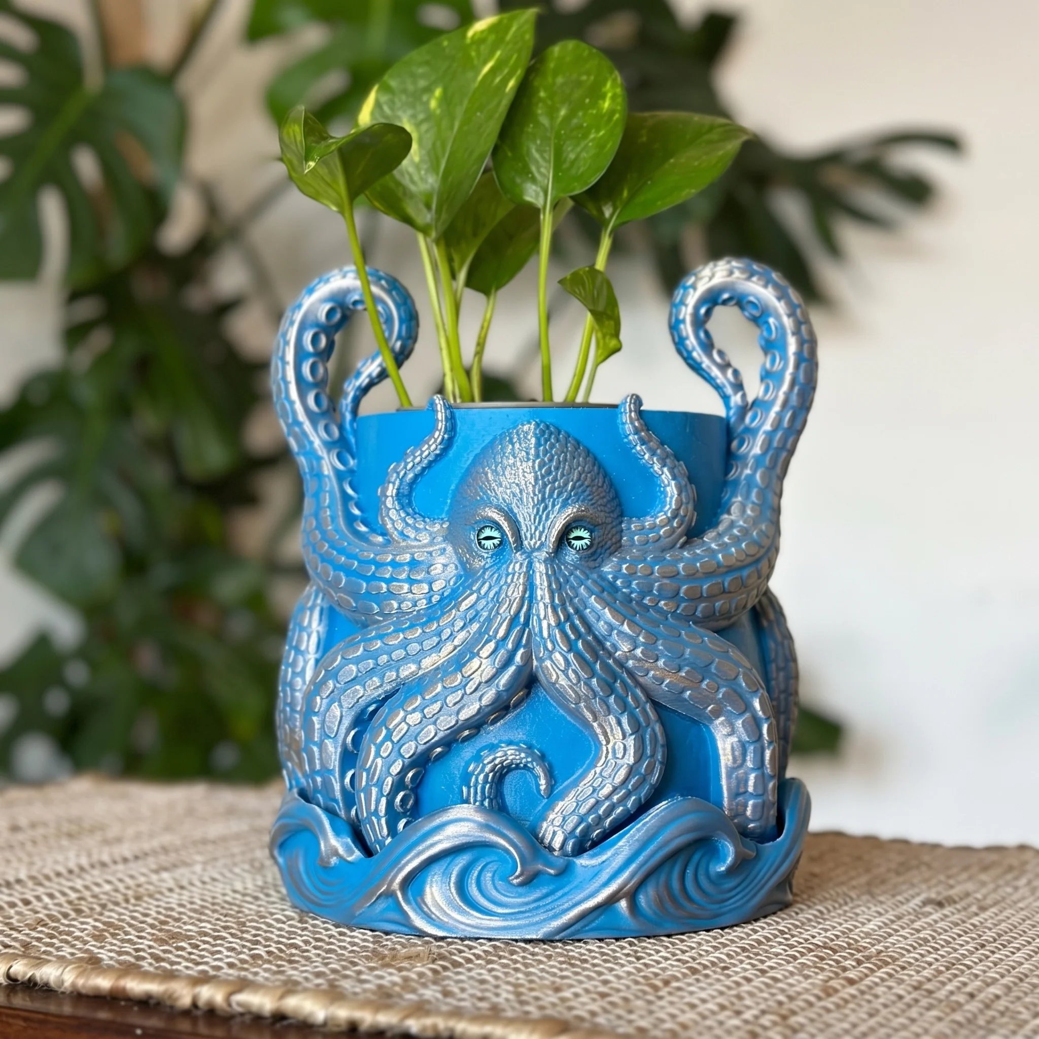 3D Printed Kraken Planter – Octopus Planter with Tray