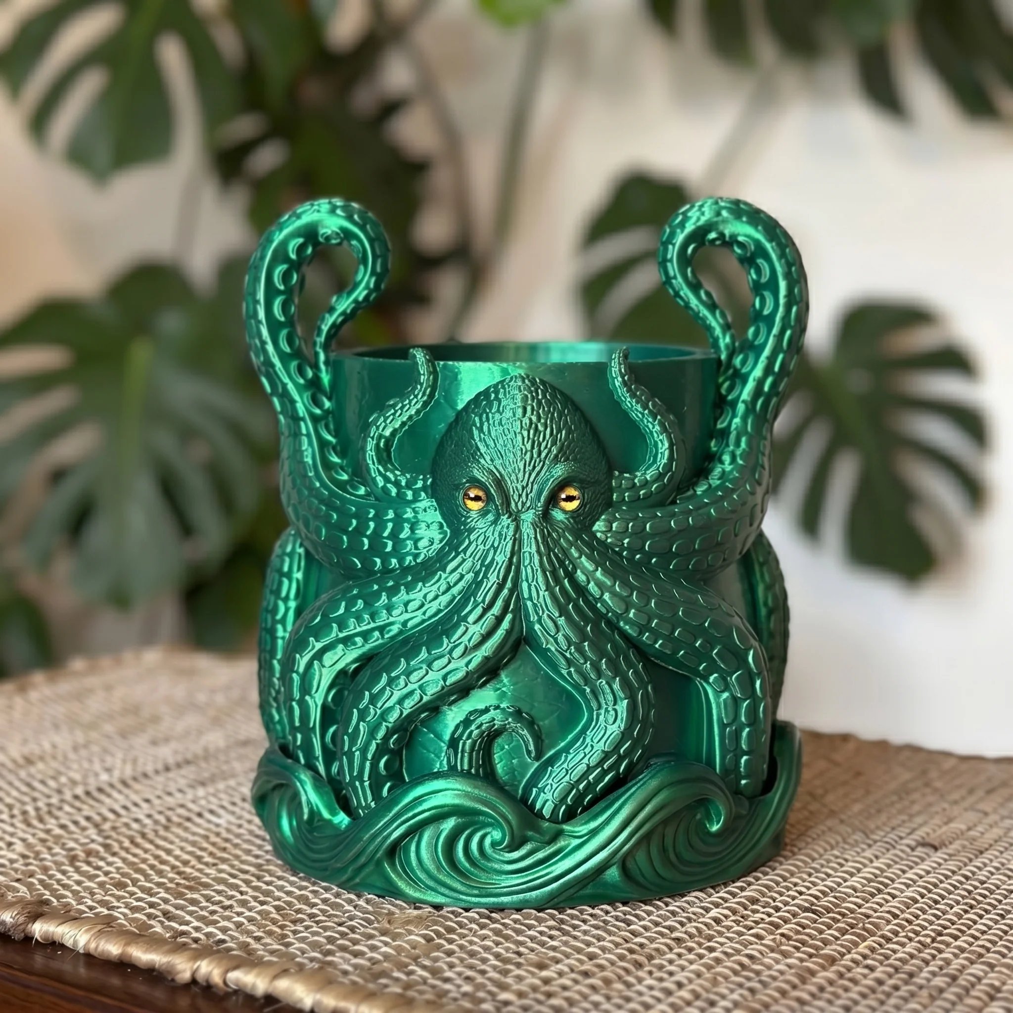 3D Printed Kraken Planter – Octopus Planter with Tray