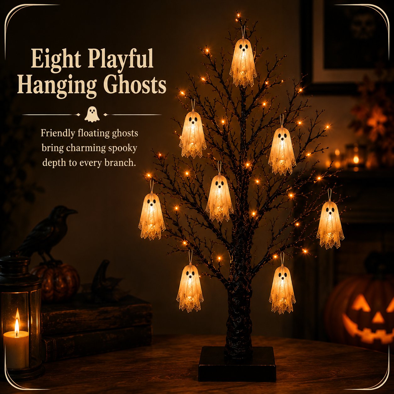 Vintage LED Halloween Ghost Tree 