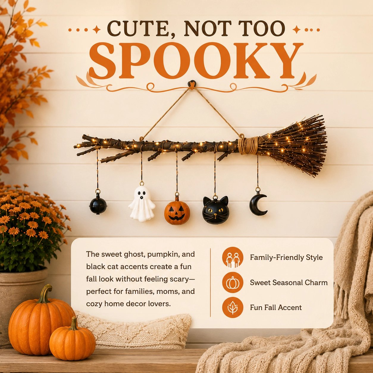 Lighted Fall Broom Wall Hanging🍂 - 1 PC