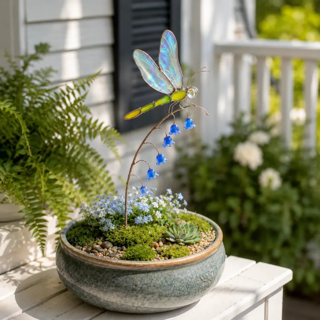 🦋Iridescent Dragonfly Garden Stake