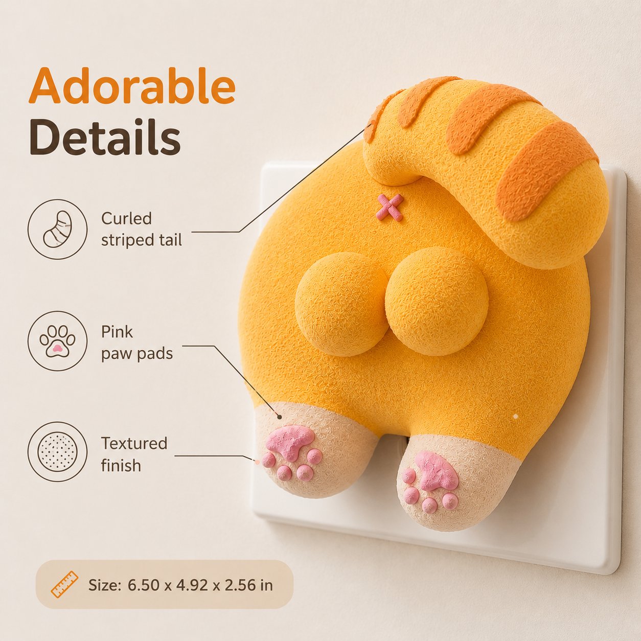 🐱 Funny Cat Butt Light Switch Cover — Press for a Purr-fect Glow! 💡