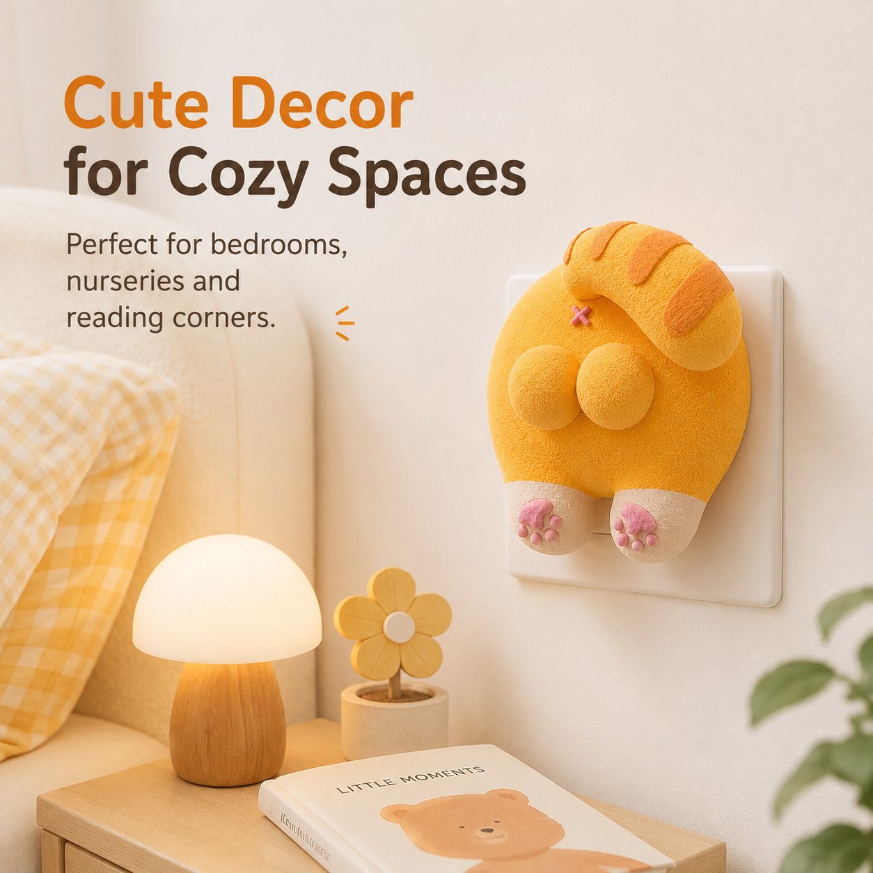 🐱 Funny Cat Butt Light Switch Cover — Press for a Purr-fect Glow! 💡