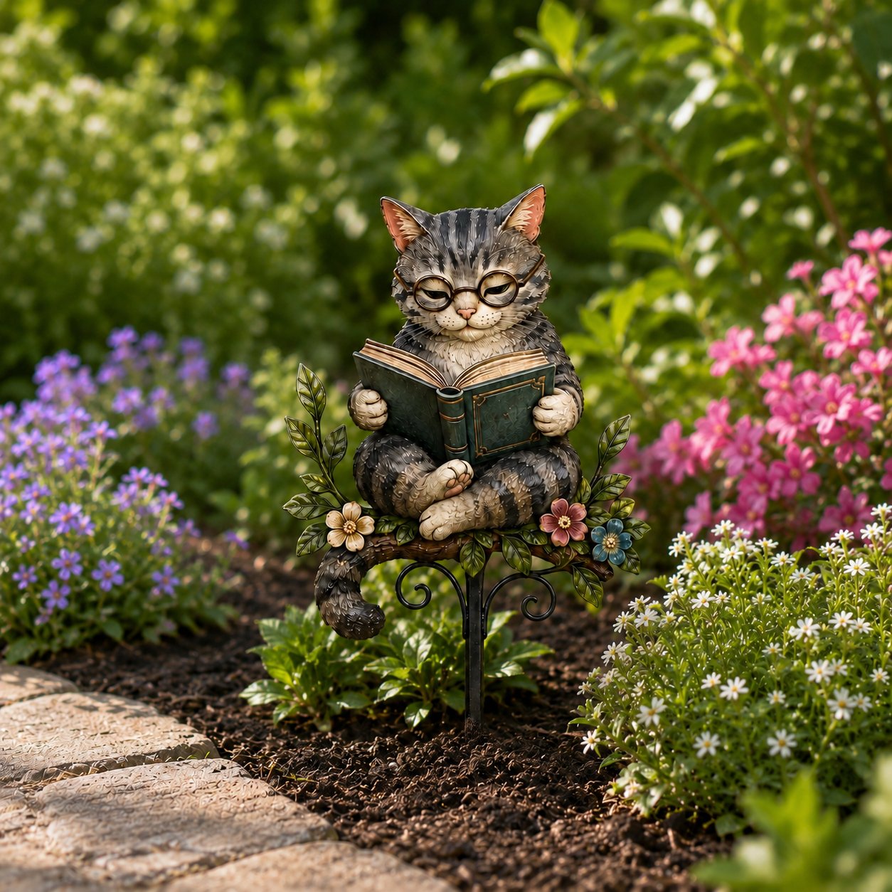 😺🐶Animal Reading Garden Stake📖