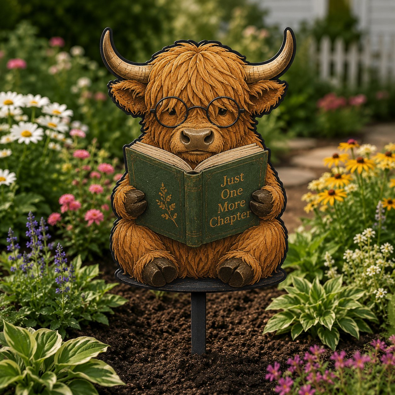 😺🐶Animal Reading Garden Stake📖