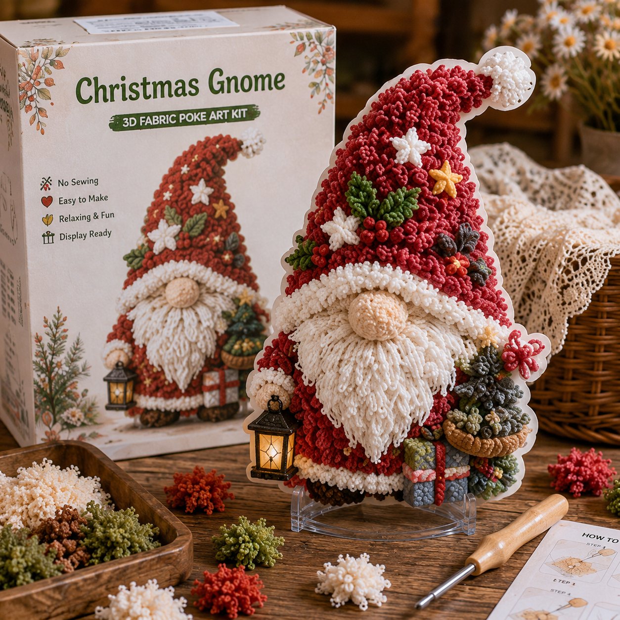 Gnome 3D Fabric Poke Art Kit