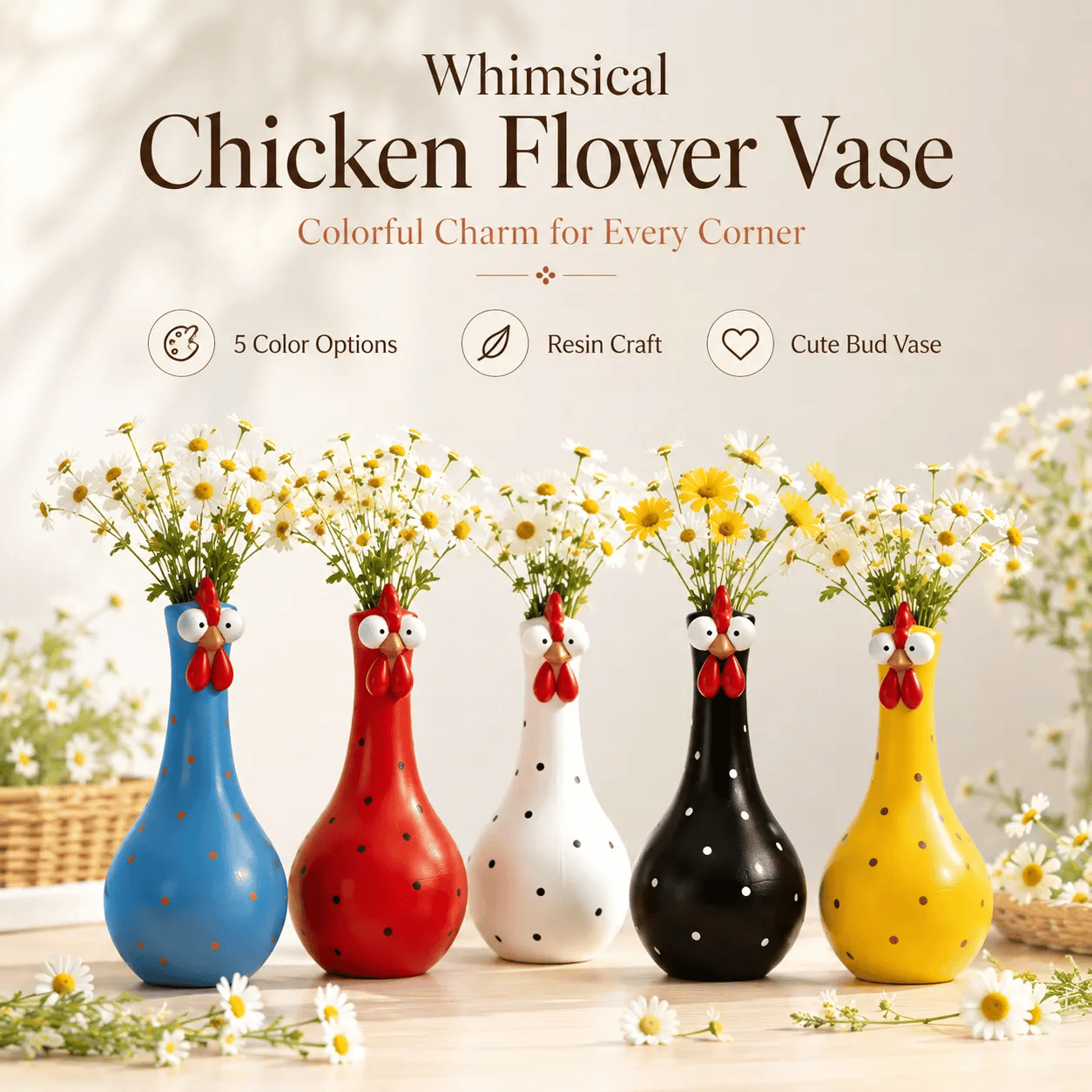 Whimsical Chicken Flower Vase