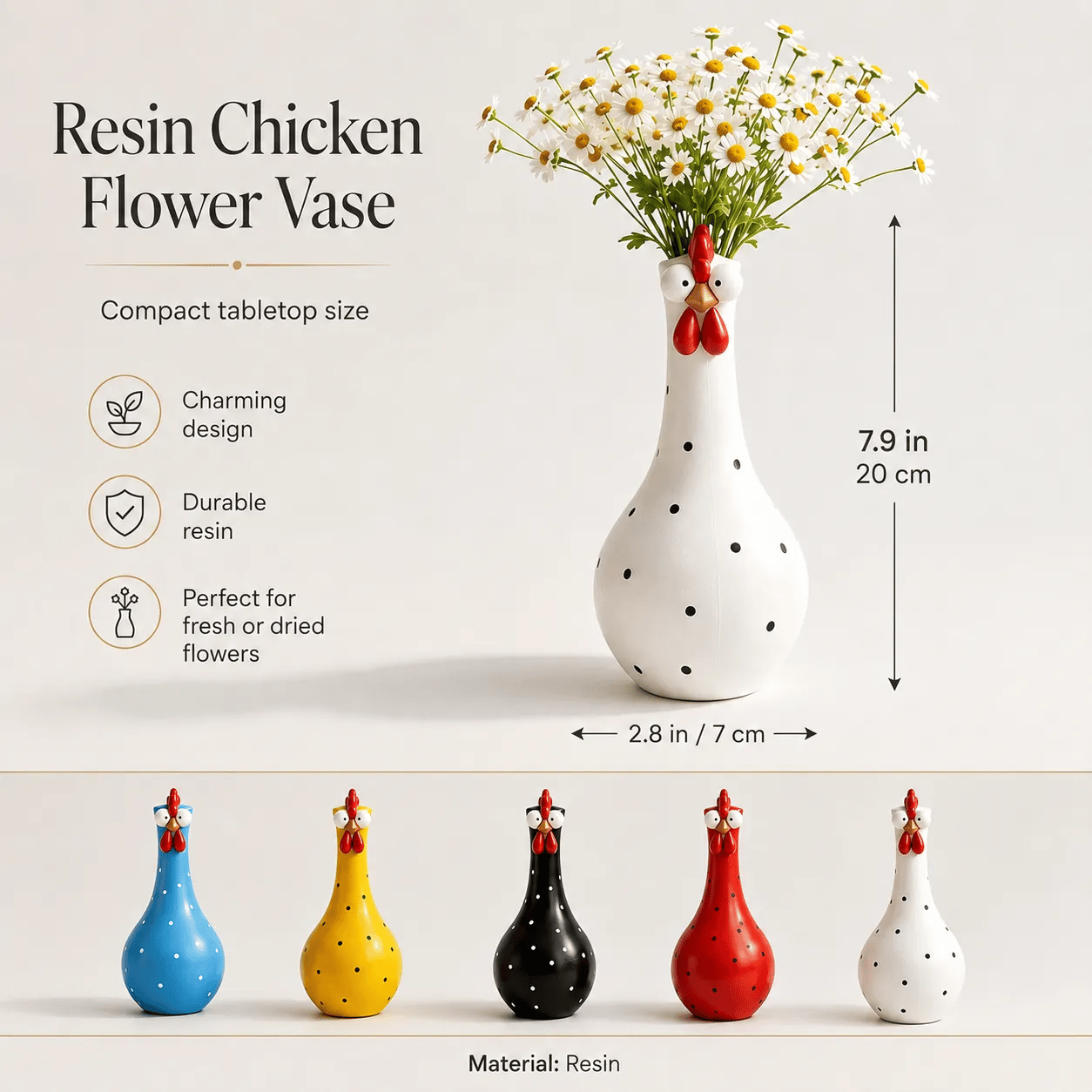 Whimsical Chicken Flower Vase
