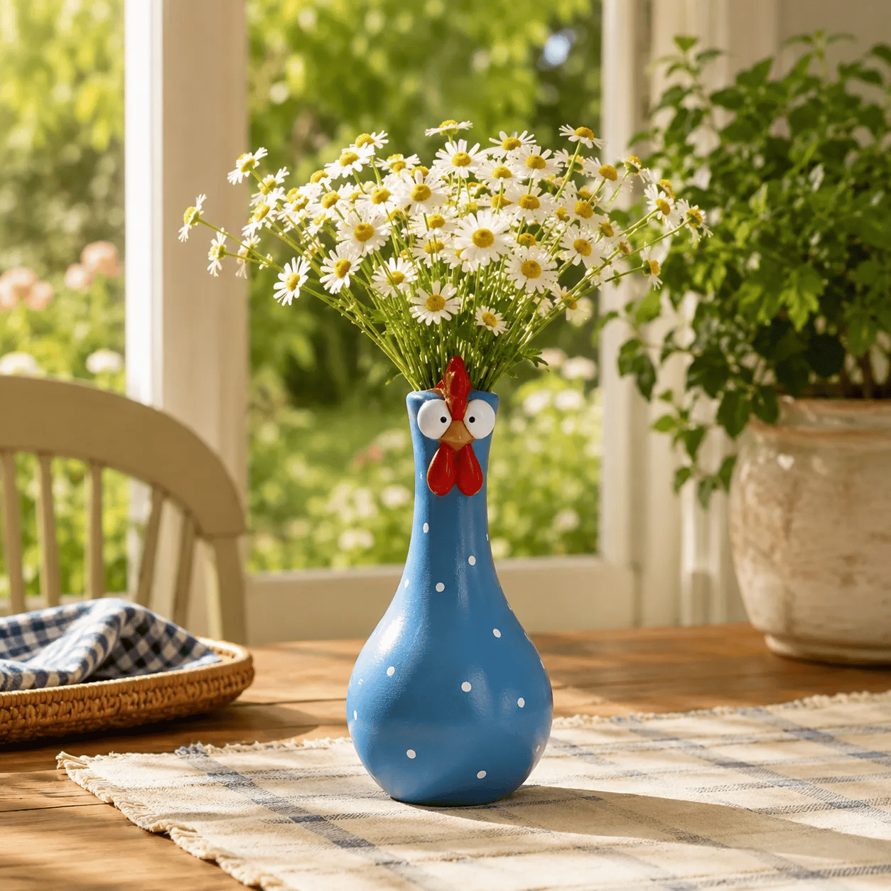 Whimsical Chicken Flower Vase