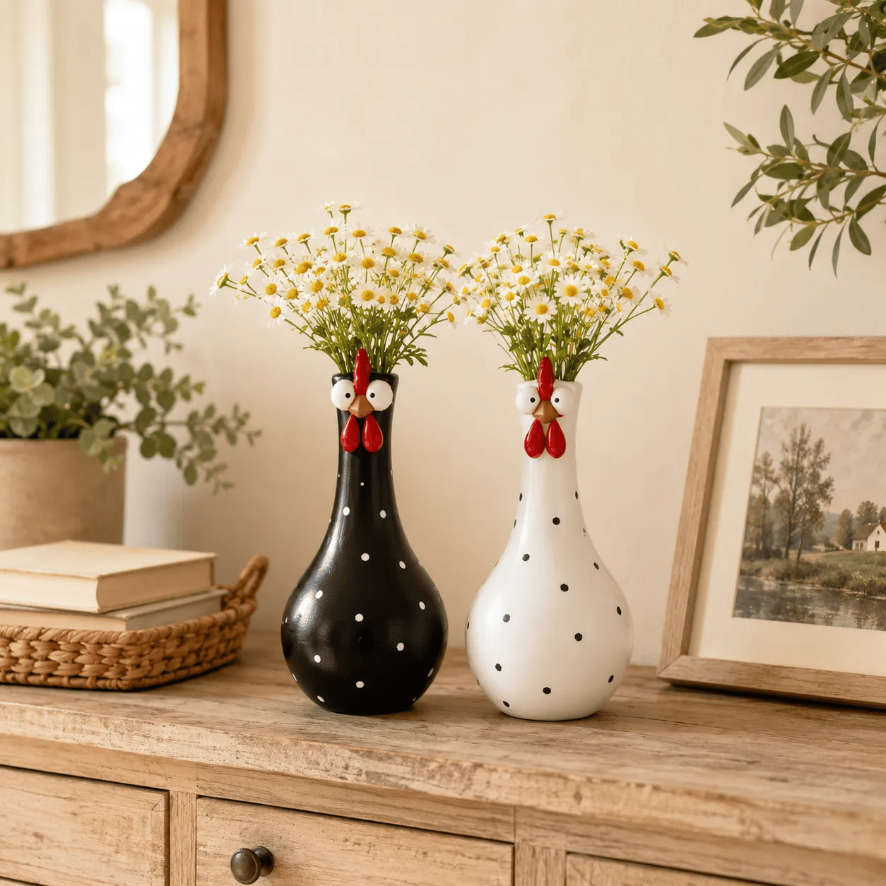 Whimsical Chicken Flower Vase
