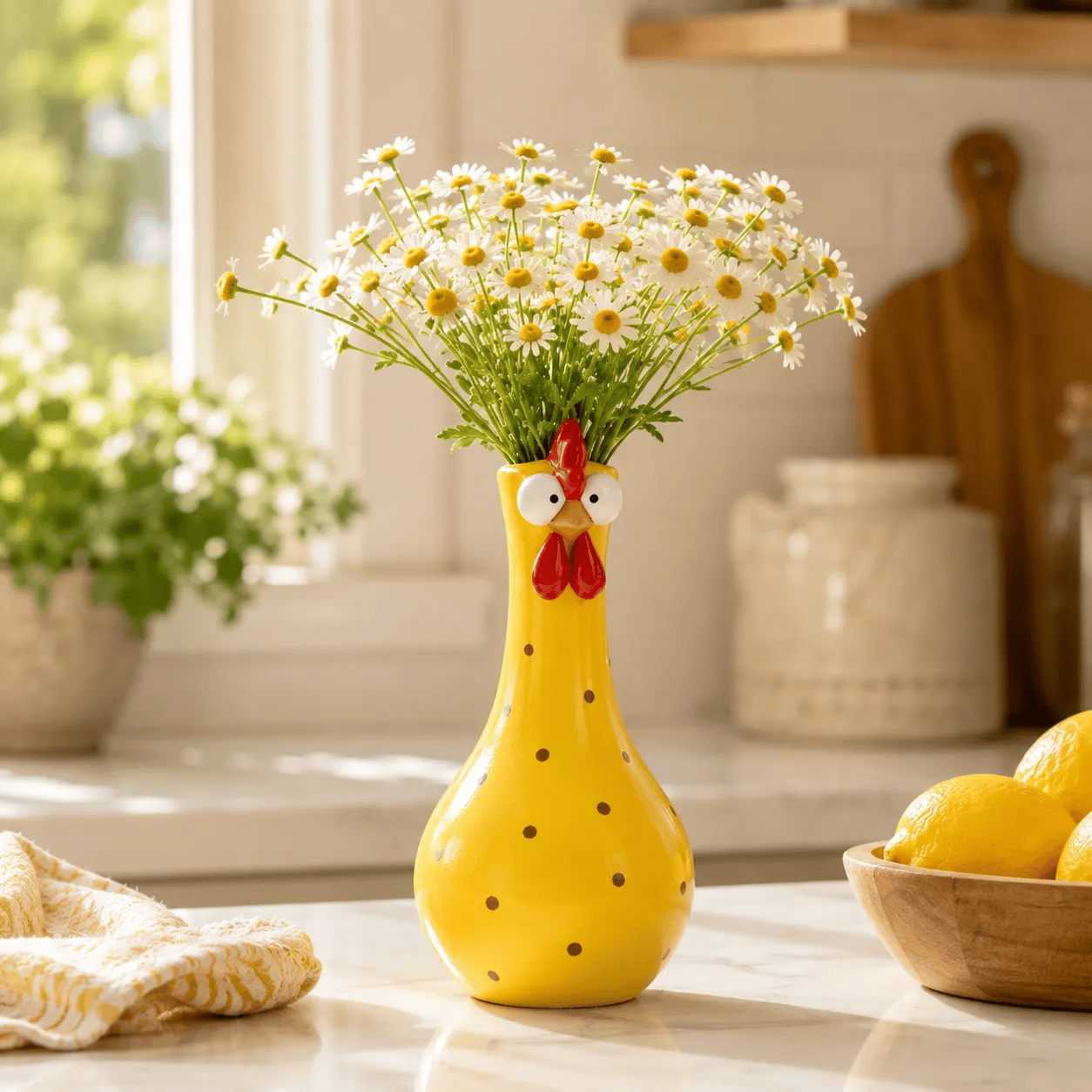 Whimsical Chicken Flower Vase
