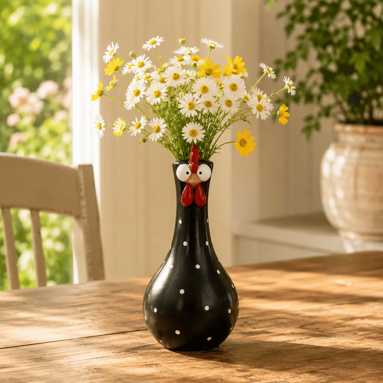 Whimsical Chicken Flower Vase