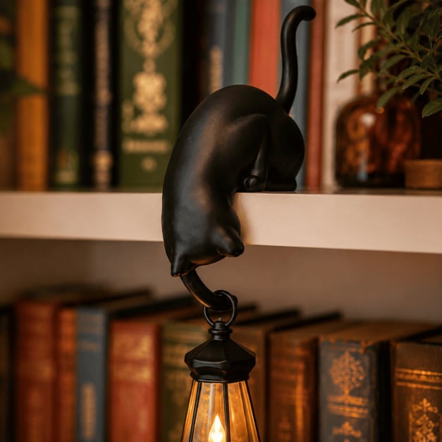 🔥Last Day 50% OFF 🐾Cat Shelf Hook with Vintage Lantern