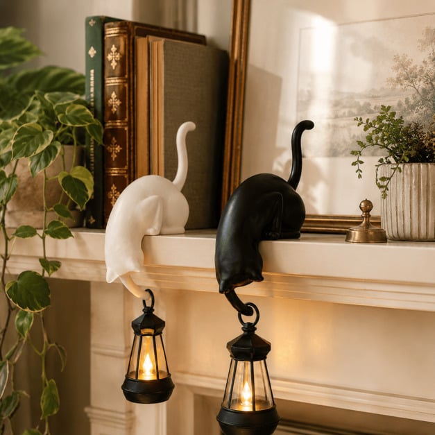 🔥Last Day 50% OFF 🐾Cat Shelf Hook with Vintage Lantern