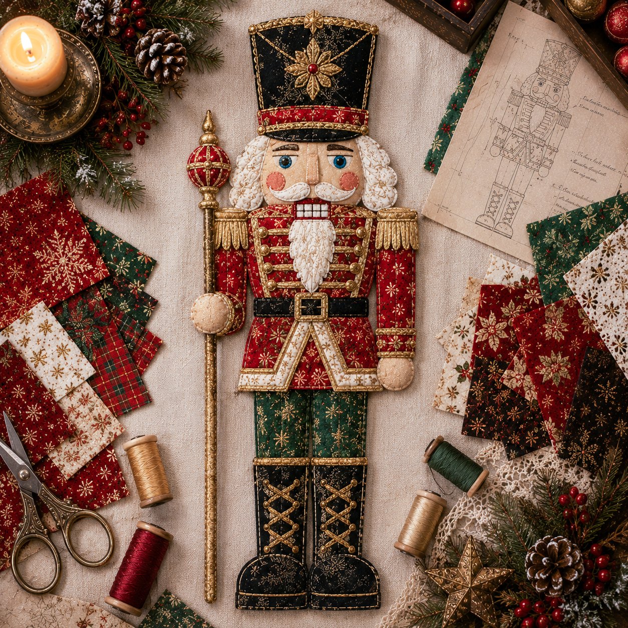 LAST DAY 50% OFF - 🎅Christmas Patchwork Fabric DIY Decor Kit – Stunning Results, Zero Experience Needed