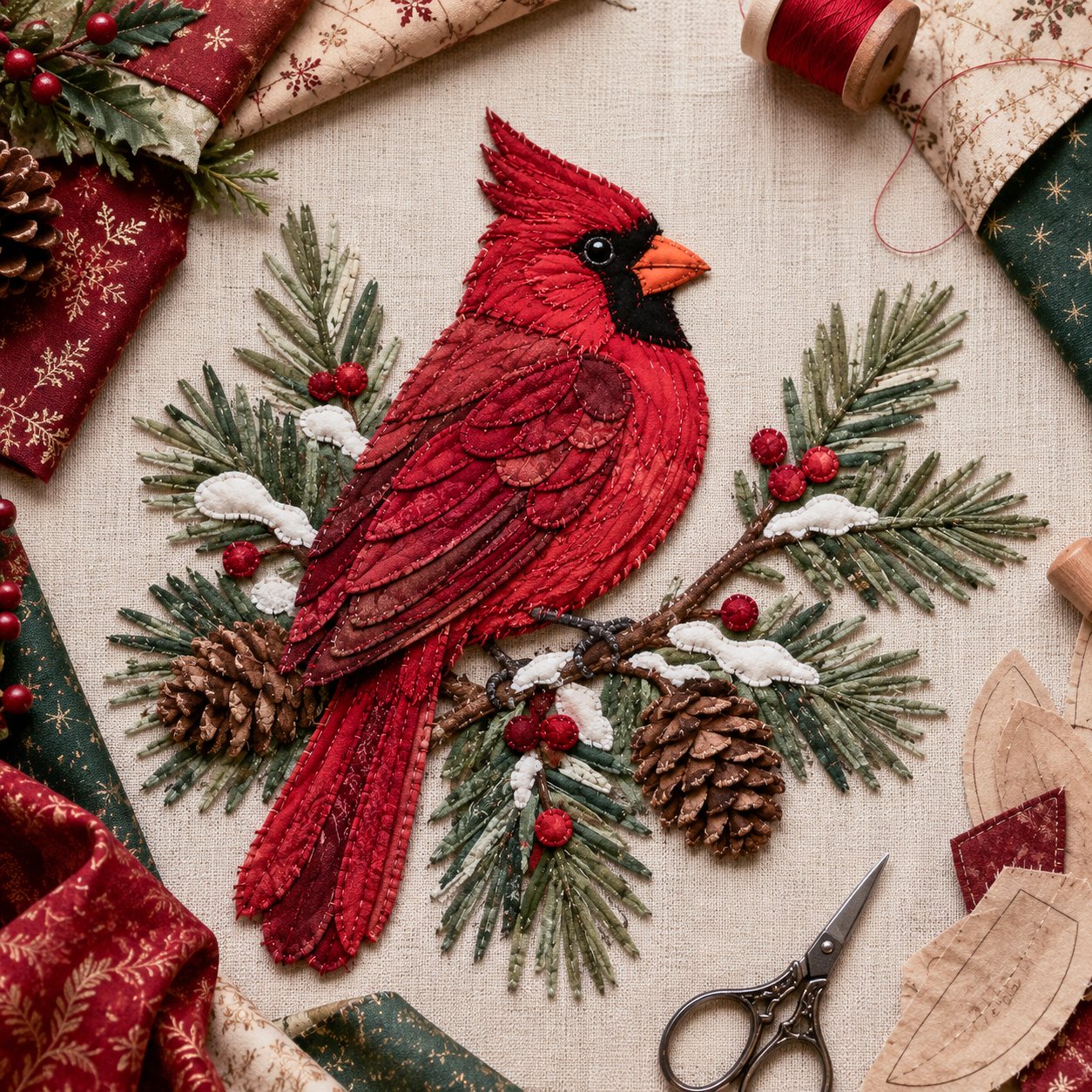 LAST DAY 50% OFF - 🎅Christmas Patchwork Fabric DIY Decor Kit – Stunning Results, Zero Experience Needed
