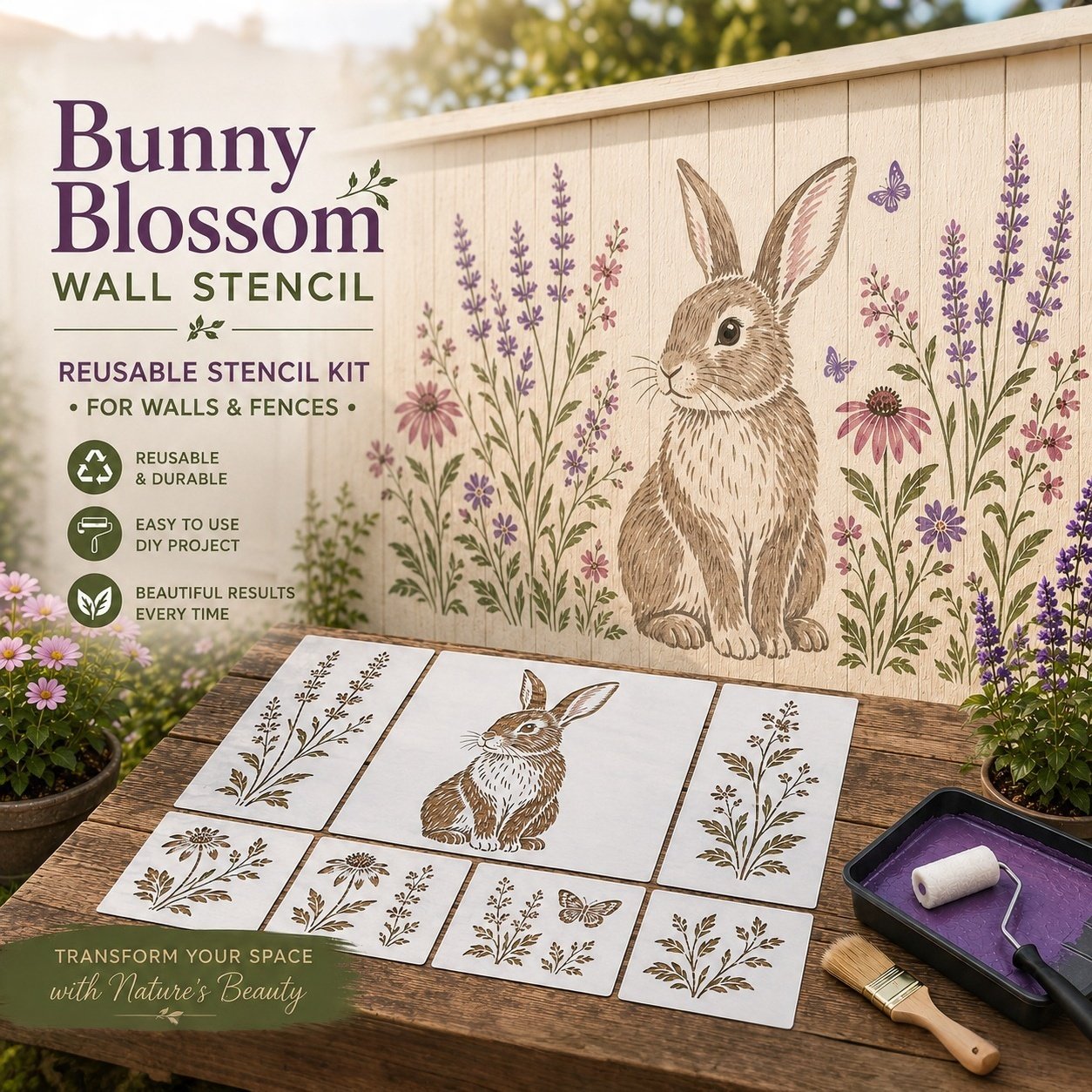 HOT SALE 49% OFF - 🌿Garden Bloom Wall Stencil Kit | DIY Garden Painting Templates for Every Space