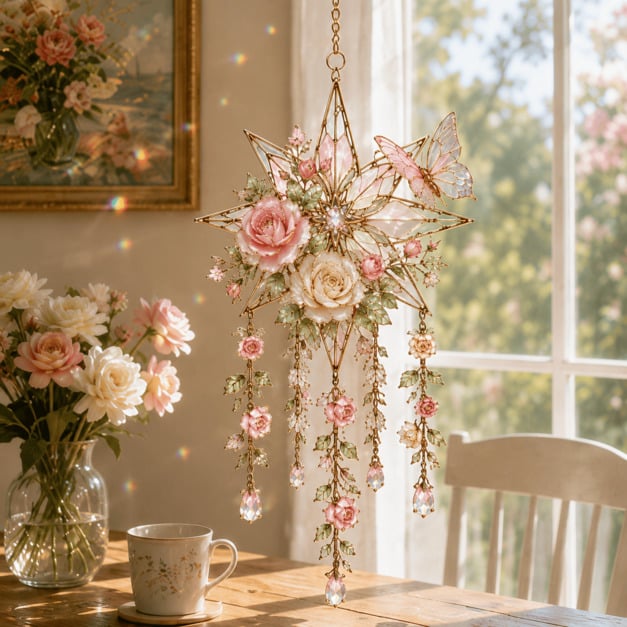 🔥Last Day 50% OFF - 🌸Crystal Garden Suncatcher - 🌹Peony Halo / Buy 1